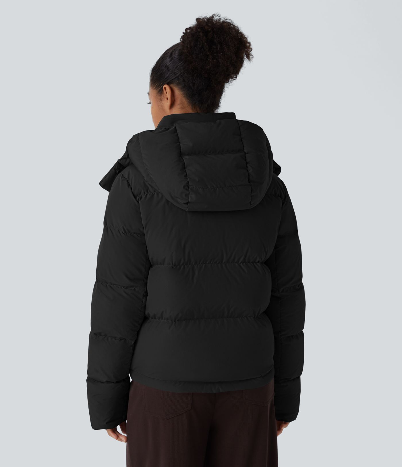 Veste matelassée décontractée à capuche amovible, manches longues, poche invisible et coupe détendue