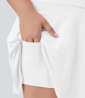 SoftlyZero™ Combinaison de Tennis Aérienne Confortable à Taille Haute Croisée 2-en-1 avec Poches, Grande Taille, Toucher Frais - Protection UV UPF50+