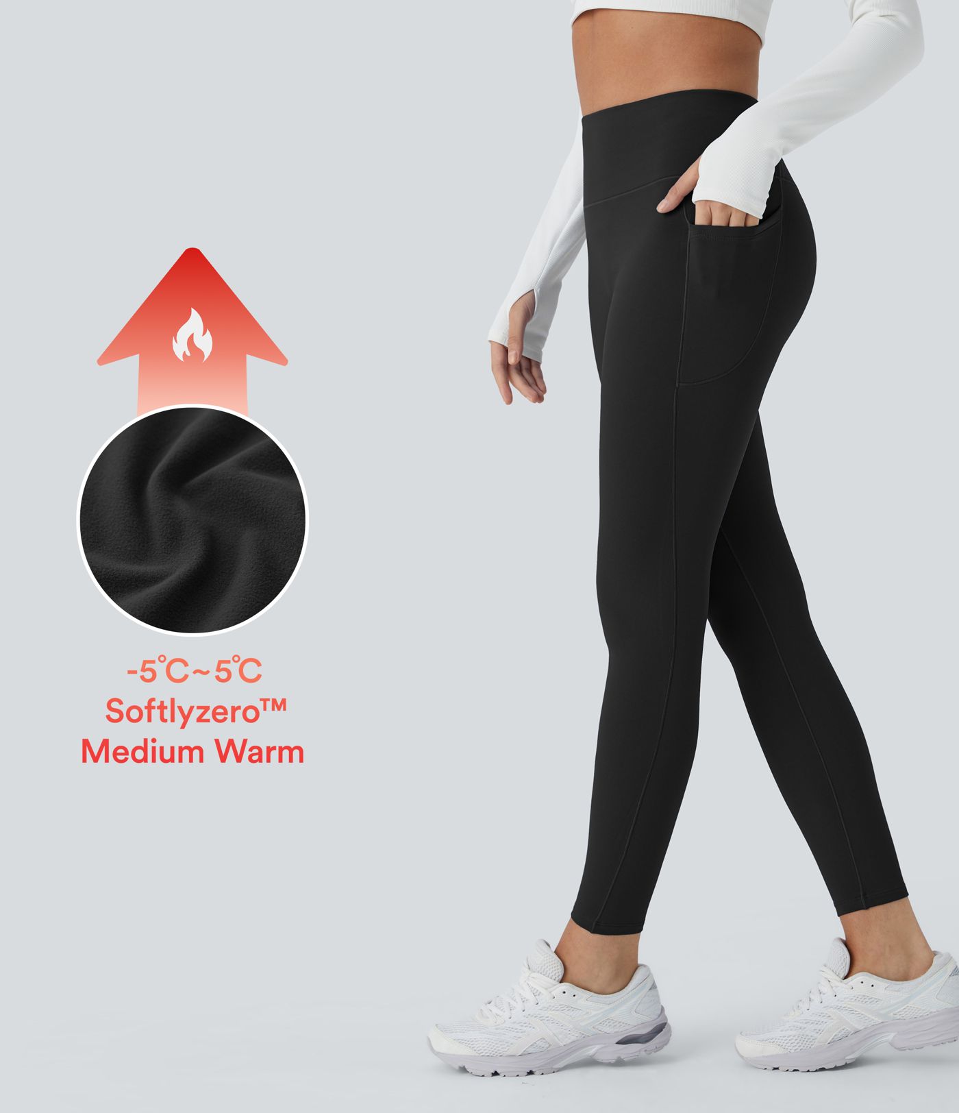 Softlyzero™ Plush Thermal Yoga-Leggings mit hohem Bund und Seitentaschen
