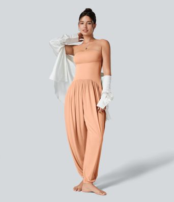 Ribbed Tube Backless Side Pocket Casual Jumpsuit Ribbed Tube Backless Side Pocket Casual Jumpsuit