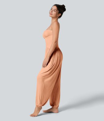 Ribbed Tube Backless Side Pocket Casual Jumpsuit Ribbed Tube Backless Side Pocket Casual Jumpsuit