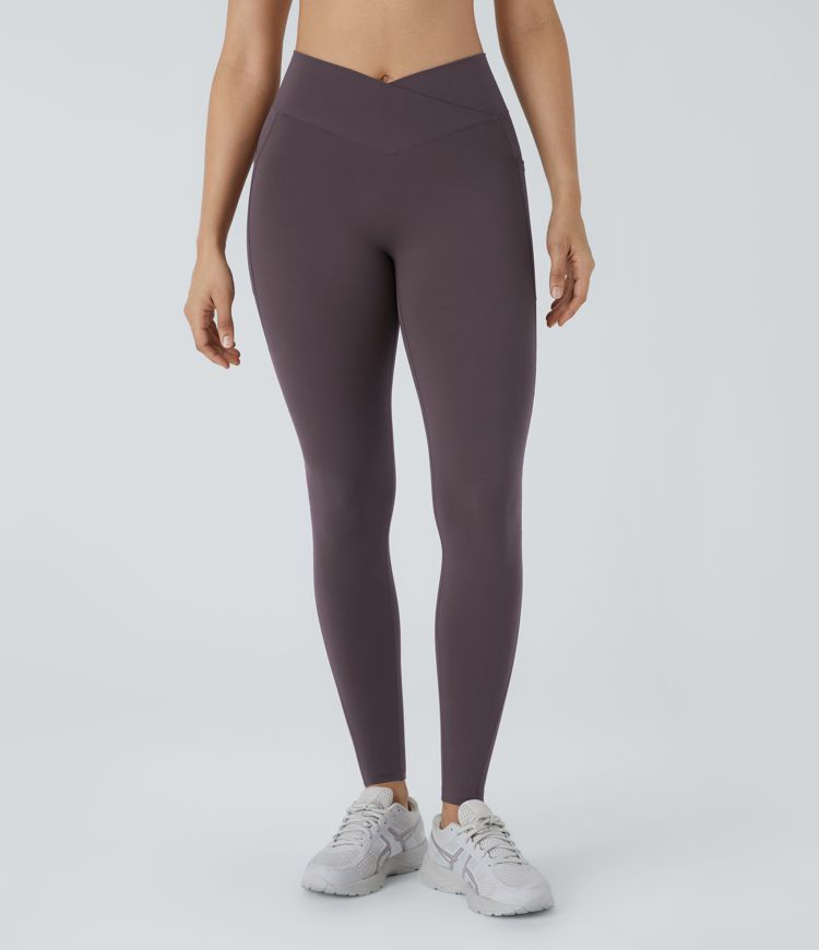 Patitoff™ 2.0 Pet Hair Resistant High Waisted Crossover Side Pocket Yoga Leggings