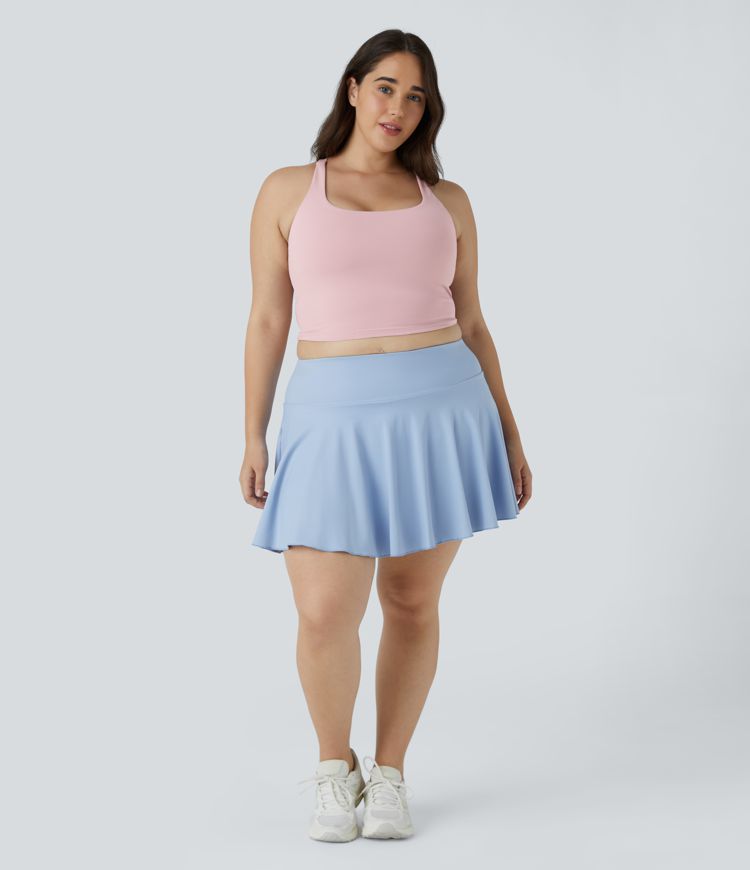 Camiseta sin mangas de yoga en tallas grandes con espalda abierta y cruzada