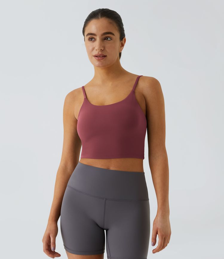 Basic Padded Workout Cropped Tank Top