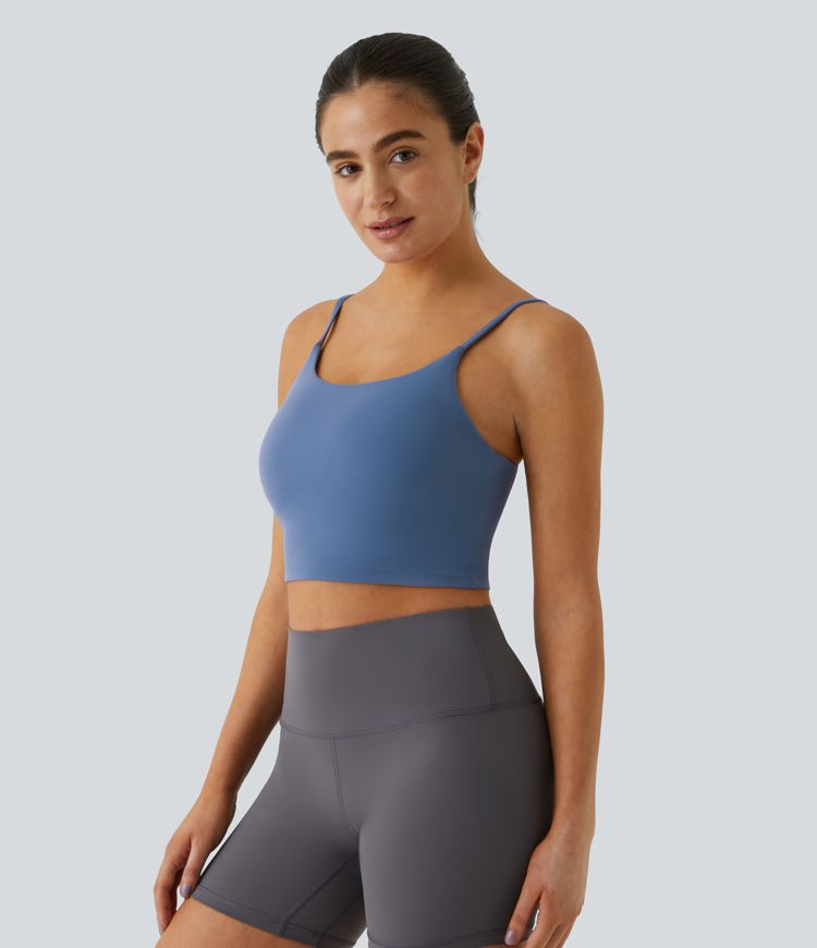 Basic Padded Workout Cropped Low Support Tank Top A-C Cups