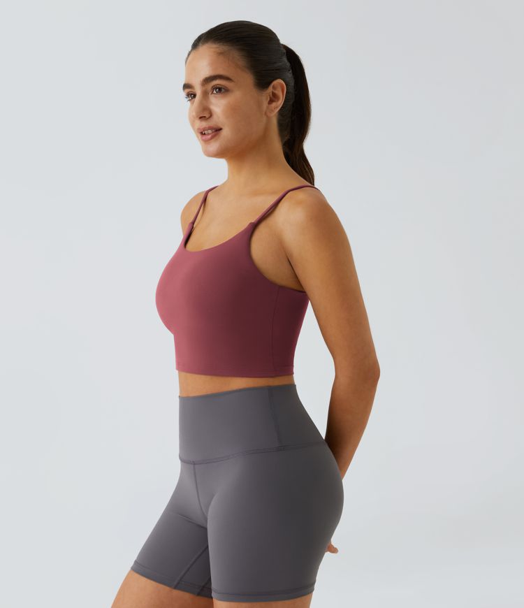 Basic Padded Workout Cropped Tank Top