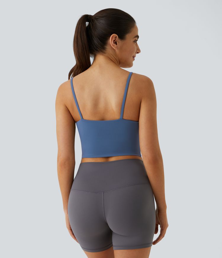 Basic Padded Workout Cropped Low Support Tank Top A-C Cups