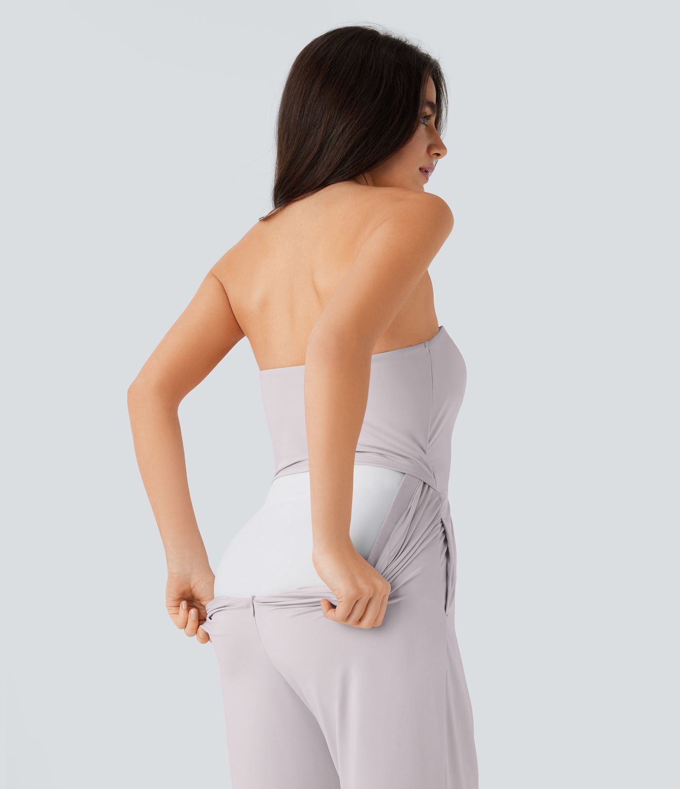 Mono dama honor invitada boda pierna ancha cremallera invisible bolsillo lateral forma tubo - Easy Peezy