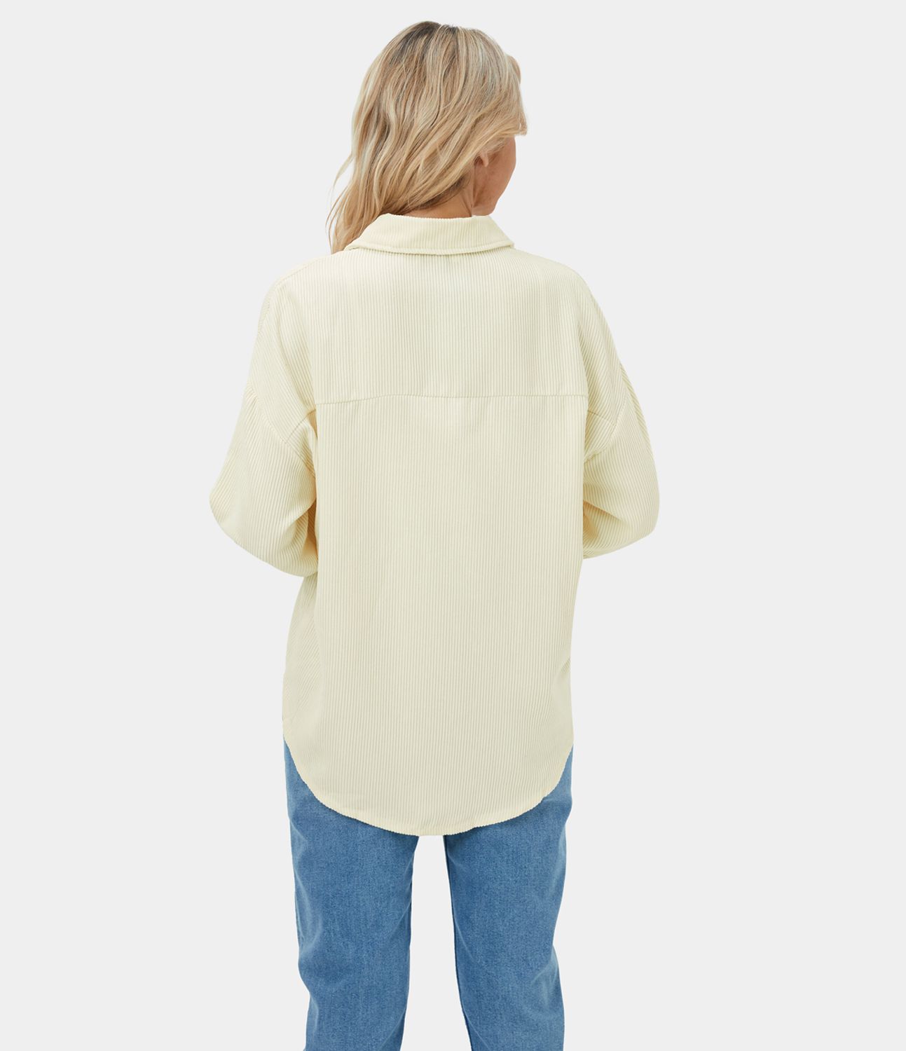 Plain Collared Button Pocket Corduroy Casual Jacket