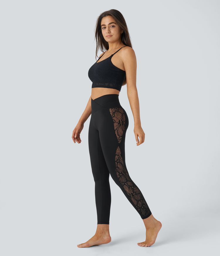 Women's SoftlyZero™ High Waisted Crossover Contrast Lace