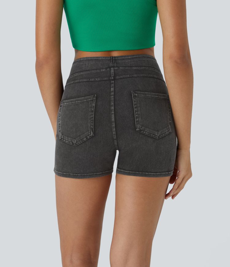 Halara Flex™ High Waisted Pocket Denim Casual Shorts 3"