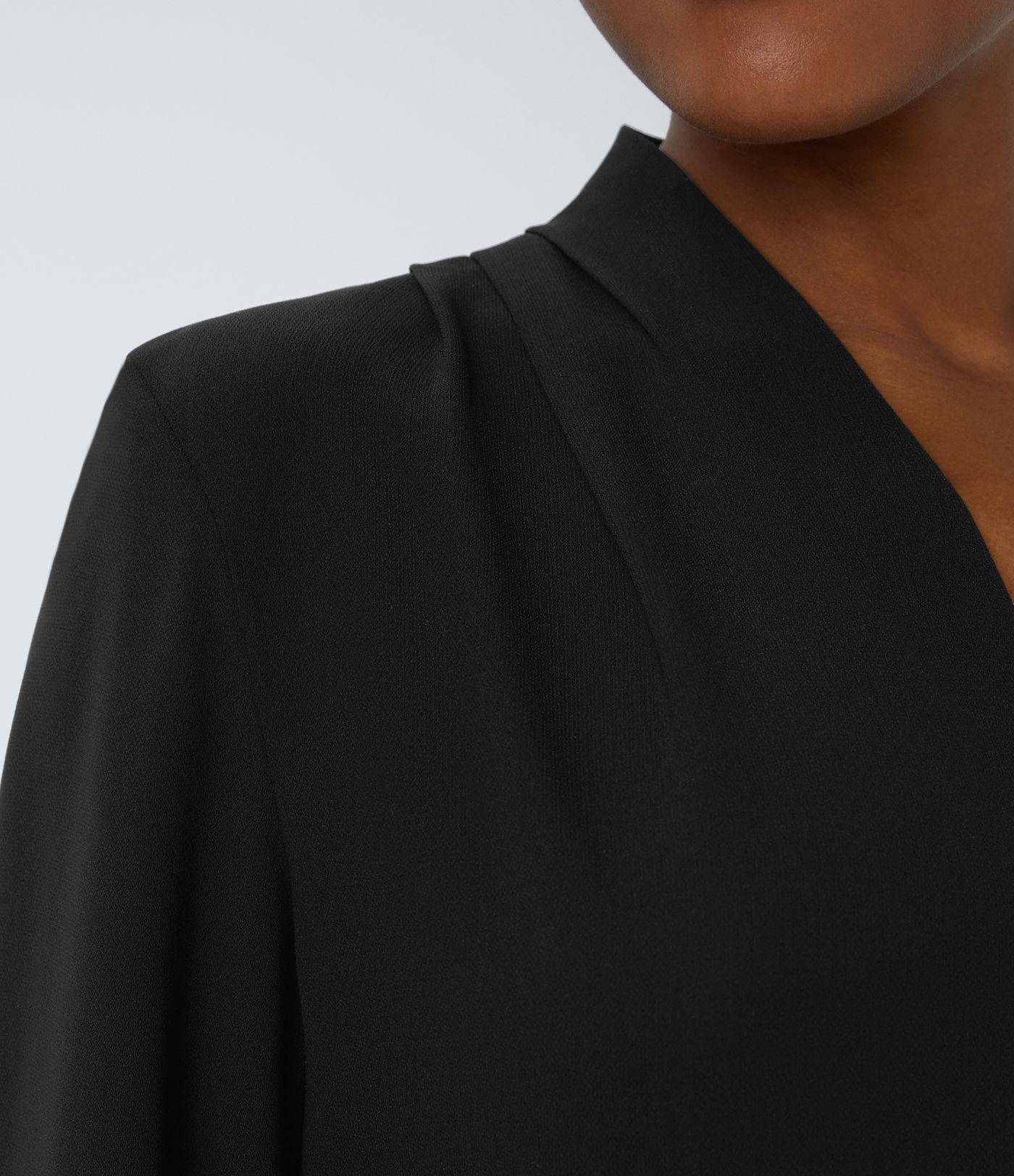 V Neck Long Sleeve Work Blouse
