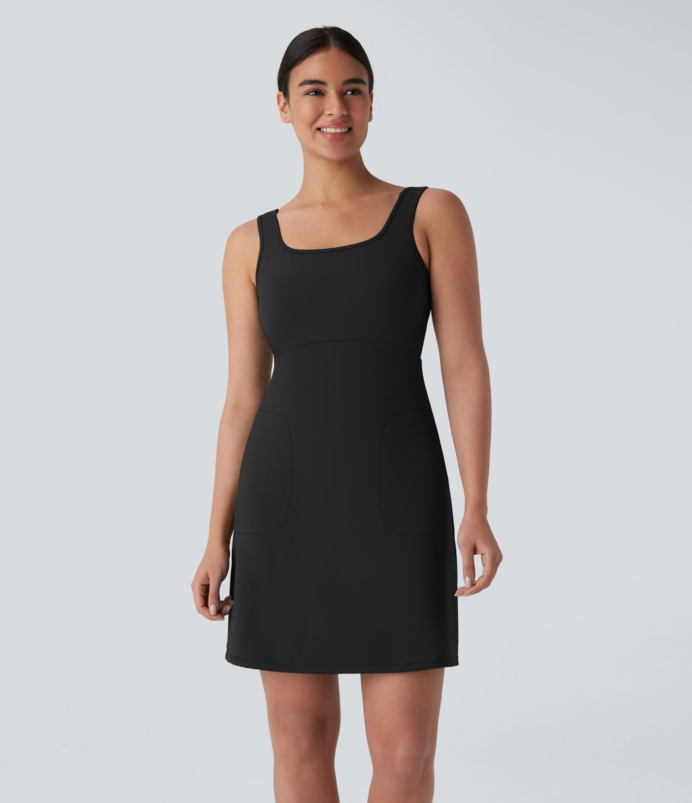 SpeedWave™ Square Neck Pocket Quick Dry Mini Hiking Active Dress