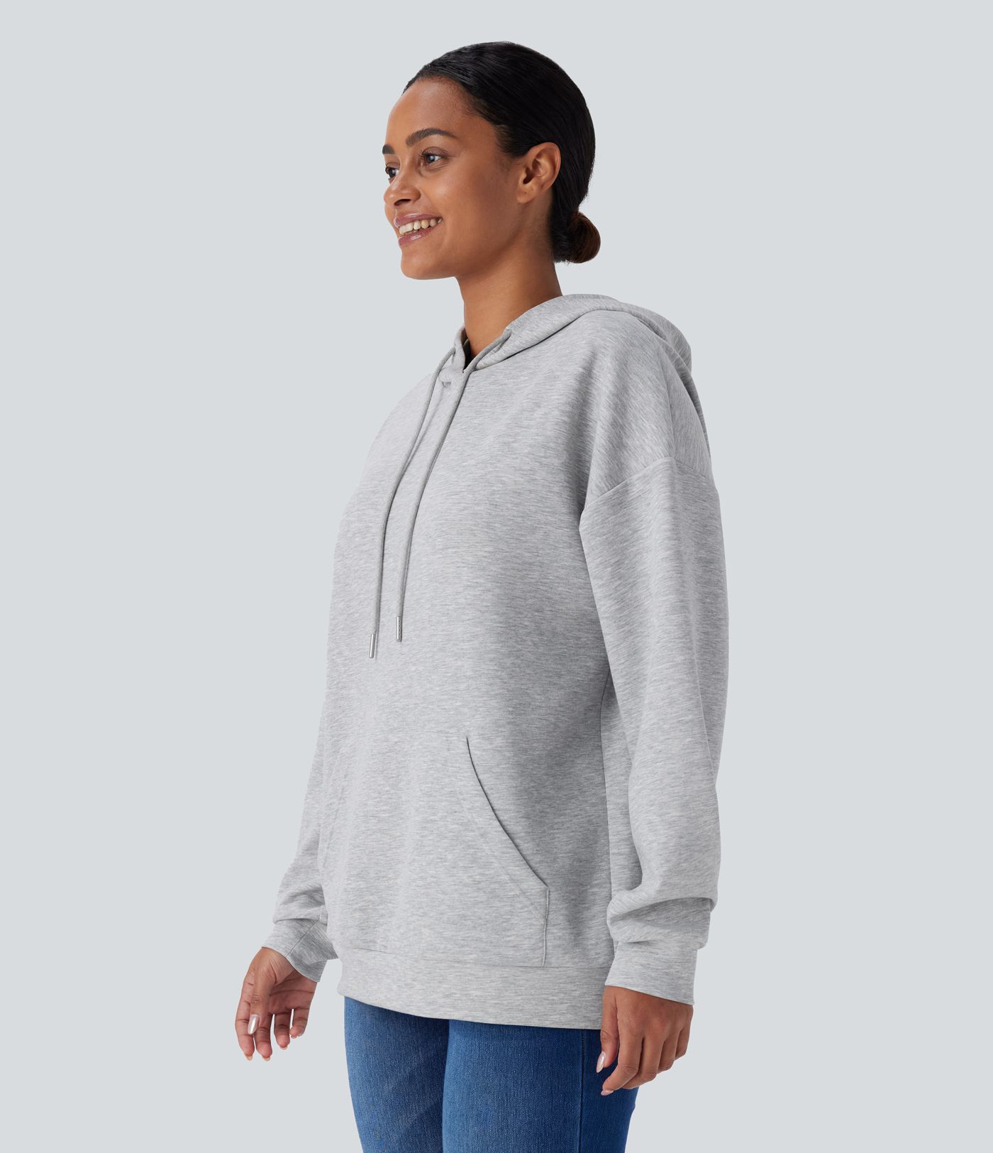 Hooded Drawstring Long Sleeve Kangaroo Pocket Crossover Casual Sweatshirt Hooded Drawstring Long Sleeve Kangaroo Pocket Crossover Casual Sweatshirt