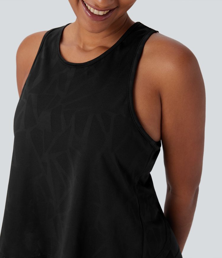 Rückenfreies Lauf-Tanktop mit überkreuztem Saum