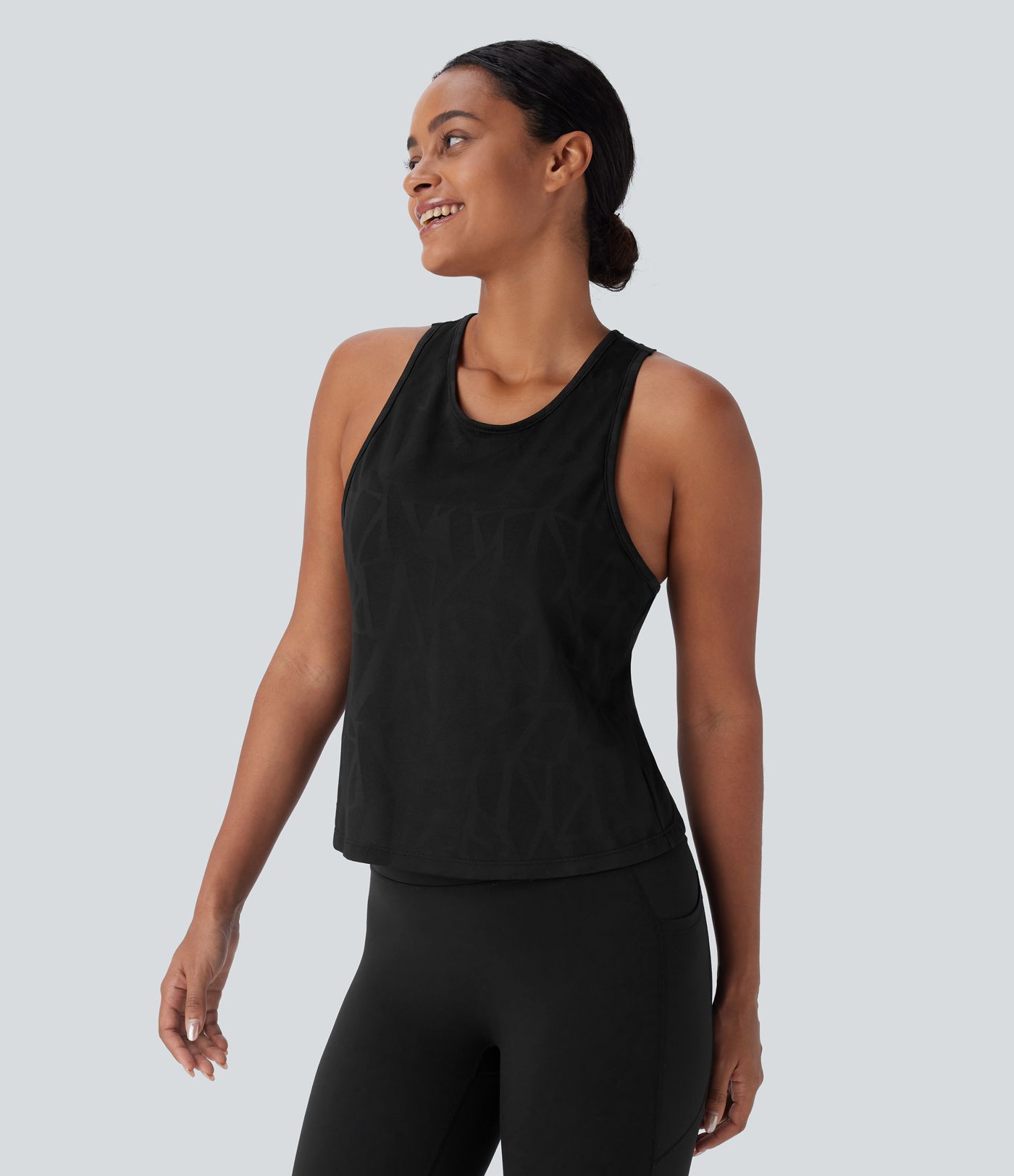 Rückenfreies Lauf-Tanktop mit überkreuztem Saum