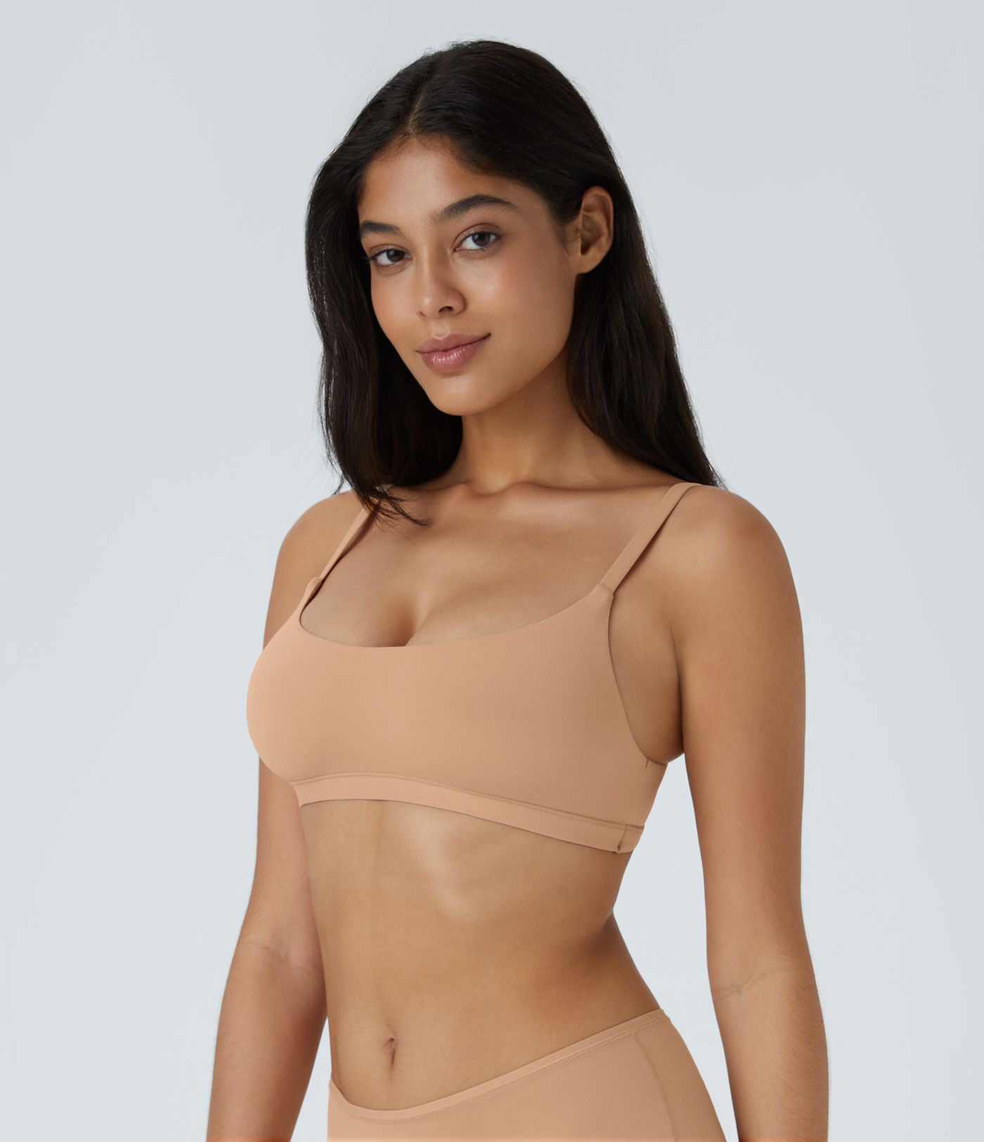 Hi Stretch Skin-Friendly U-Neck Adjustable Strap Backless Homewear Underwear Bra