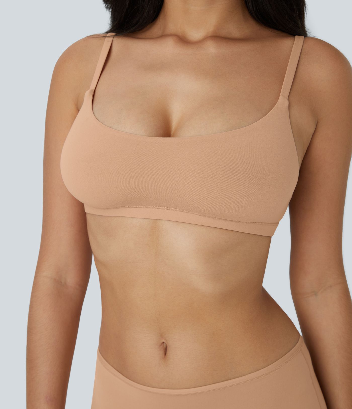 Hi Stretch Skin-Friendly U-Neck Adjustable Strap Backless Homewear Underwear Bra