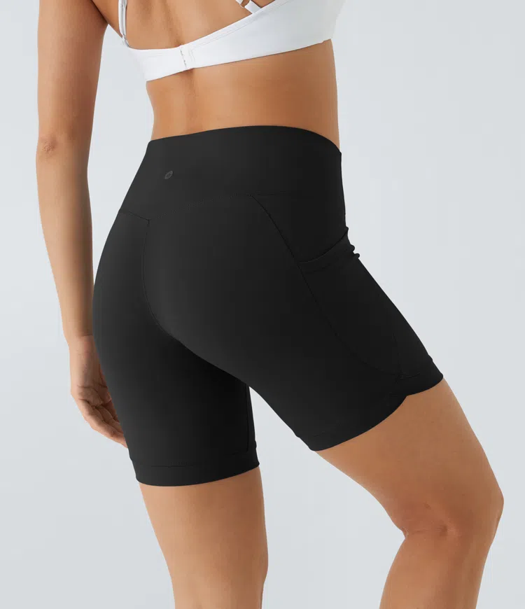 Softlyzero™ Airy high-waist side pocket crisscross cool touch yoga biker capri pants 7/8