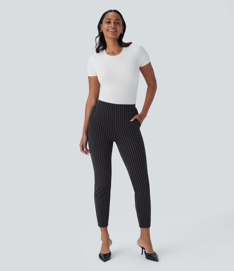 Halara Flex™ High Waisted Pocket Cool Touch Stripe Slim Work Pants