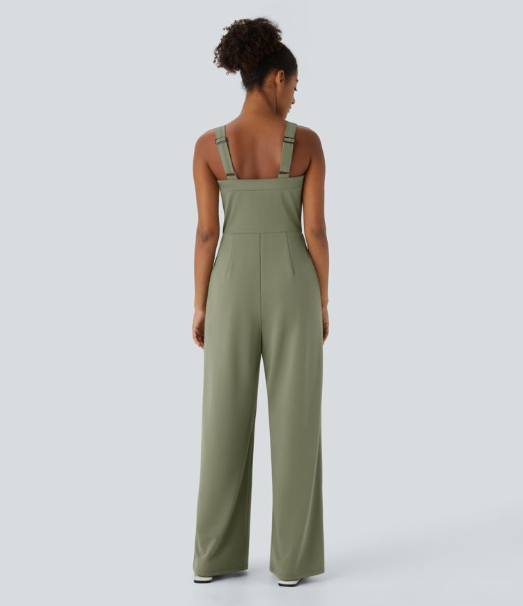 Mono plisado bolsillo lateral correa ajustable