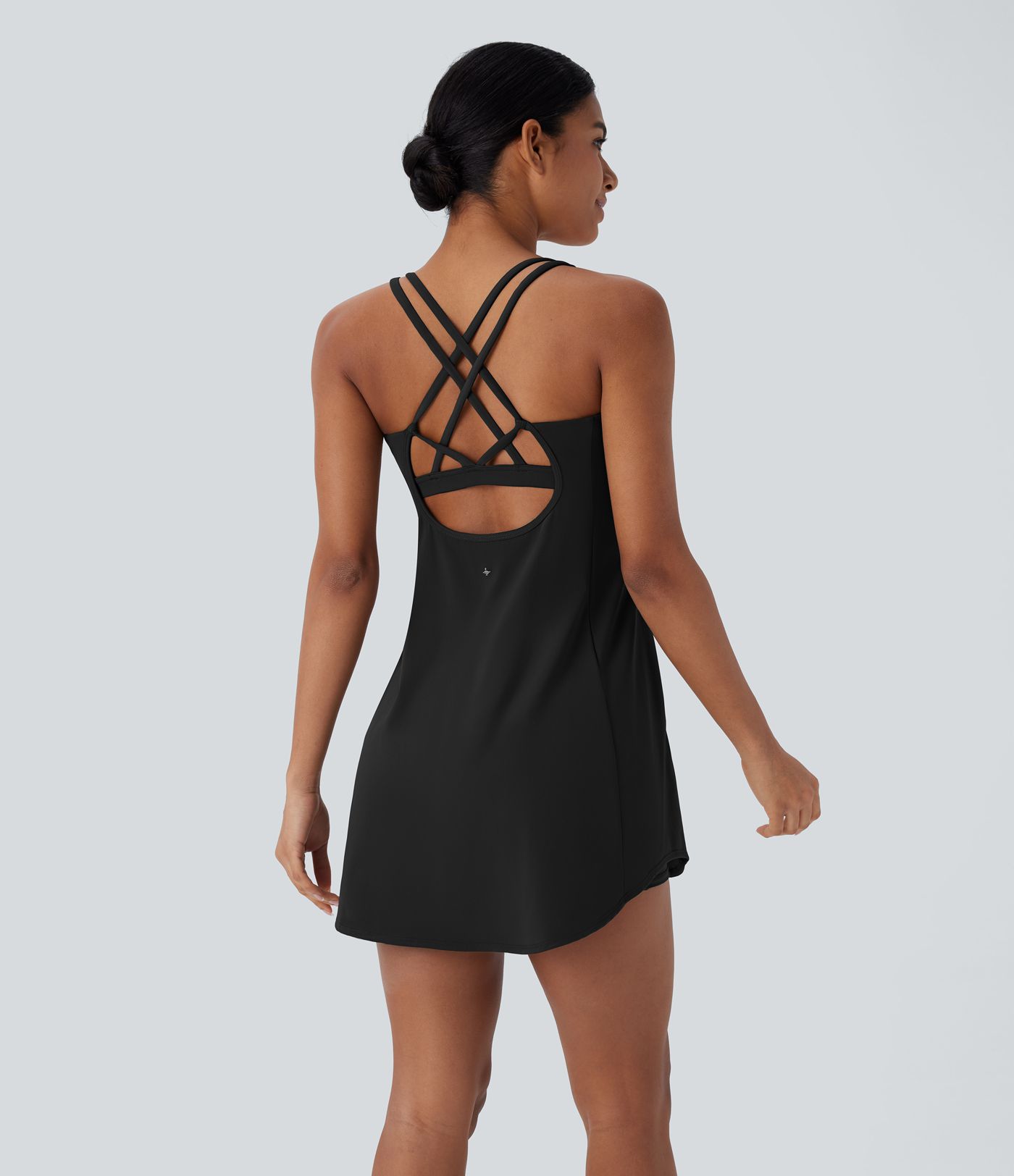 SoftlyZero™ Plush - 2-teiliges Yoga-Minikleid mit Seitentaschen und Cut-Out-Design - A-C Cups