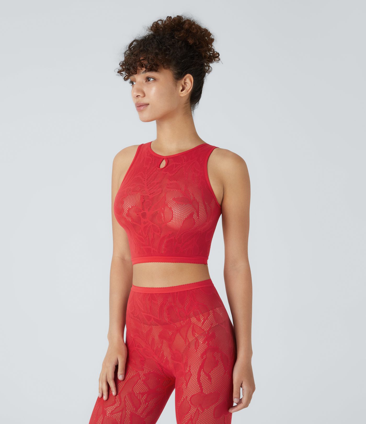 OneForm Seamless Flow Cut Out Cropped Casual Tank Top