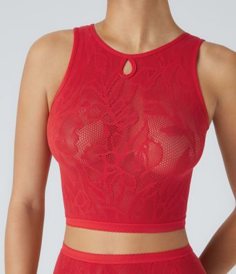 OneForm Seamless Flow Cut Out Cropped Casual Tank Top
