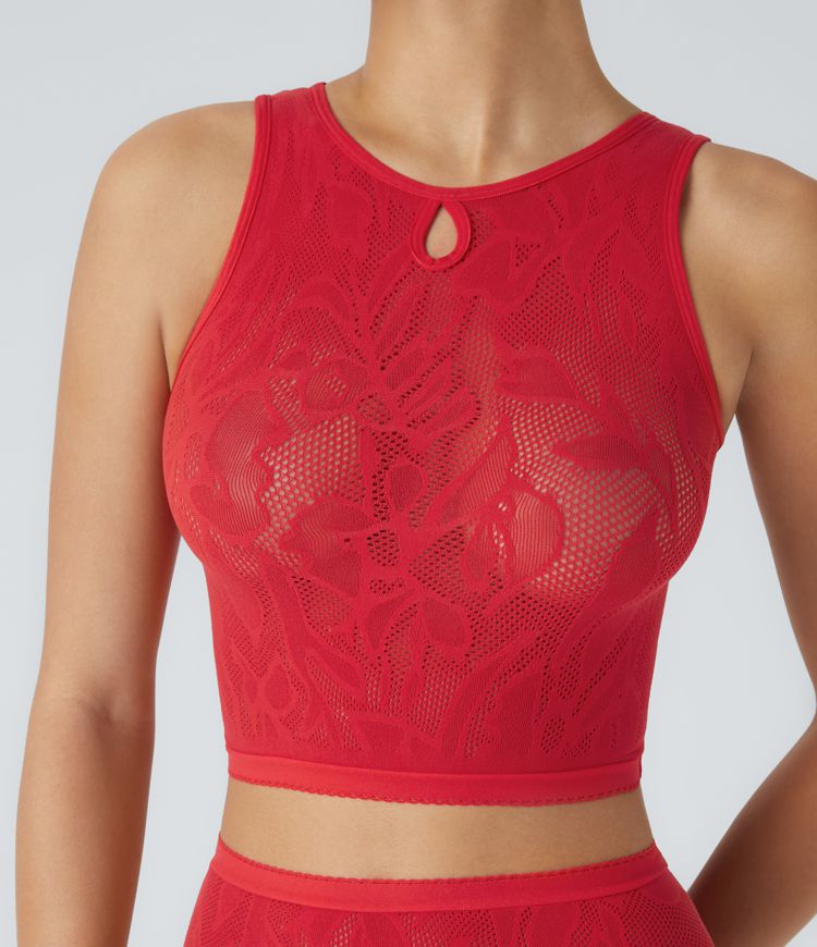OneForm Seamless Flow Cut Out Cropped Casual Tank Top