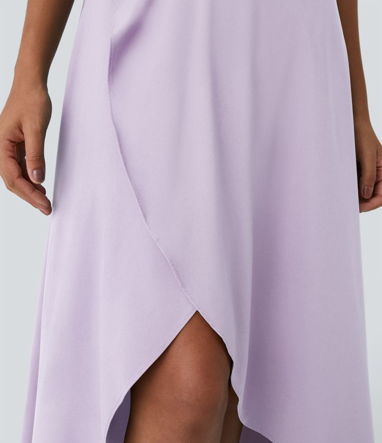 Falda Breezeful™ larga regular tiro alto volante alto bajo 2 en 1 fluida secado rápido