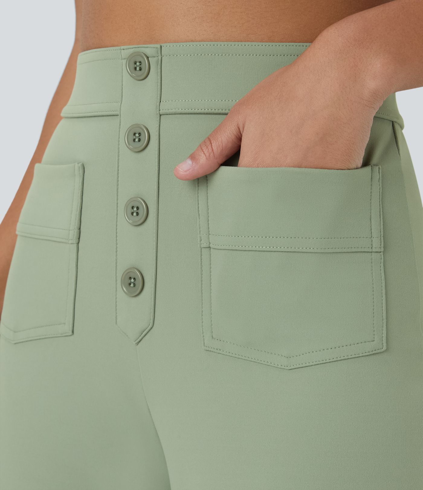 Pantalon taille haute coupe droite DayStretch avec poches