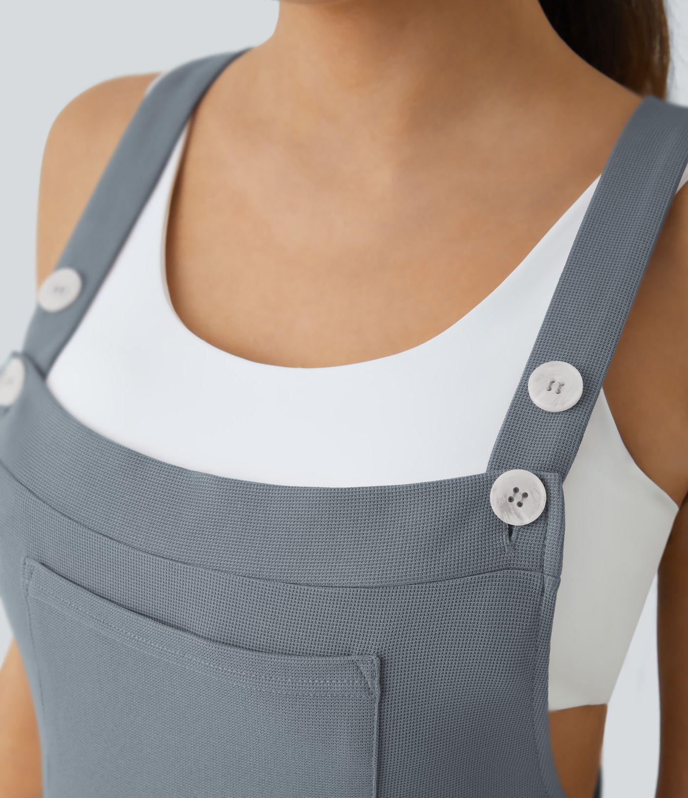 Pockets Waffle Casual Jogger Overalls