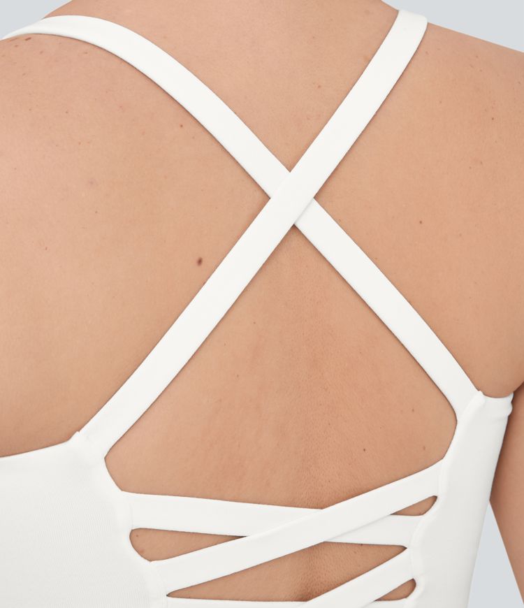 Crisscross Backless Cropped Yoga Plus Size Tank Vest Top