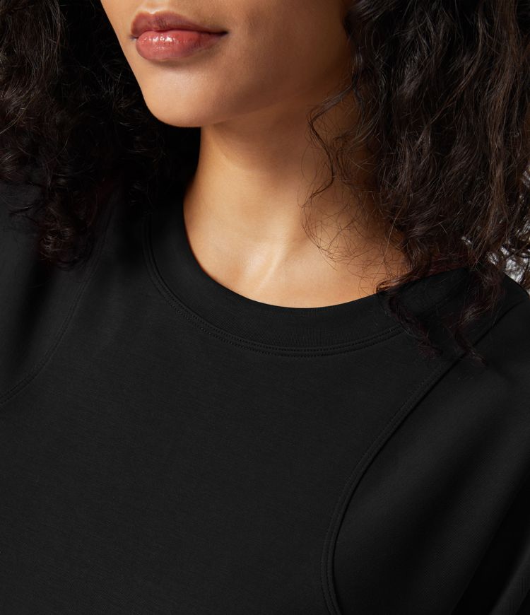 SpacerTek™ Round Neck Raglan Sleeve Solid Casual Sweatshirt