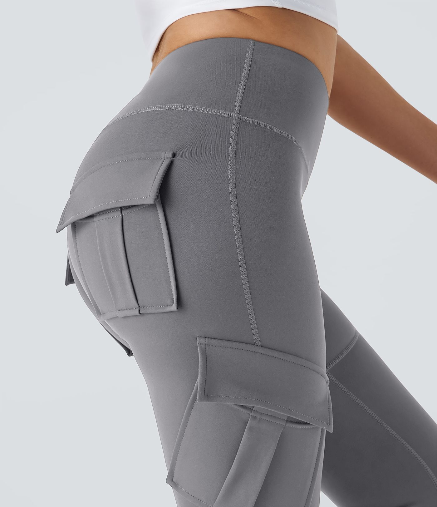 DayStretch High Waisted Cargo Pocket Skinny Yoga Leggings