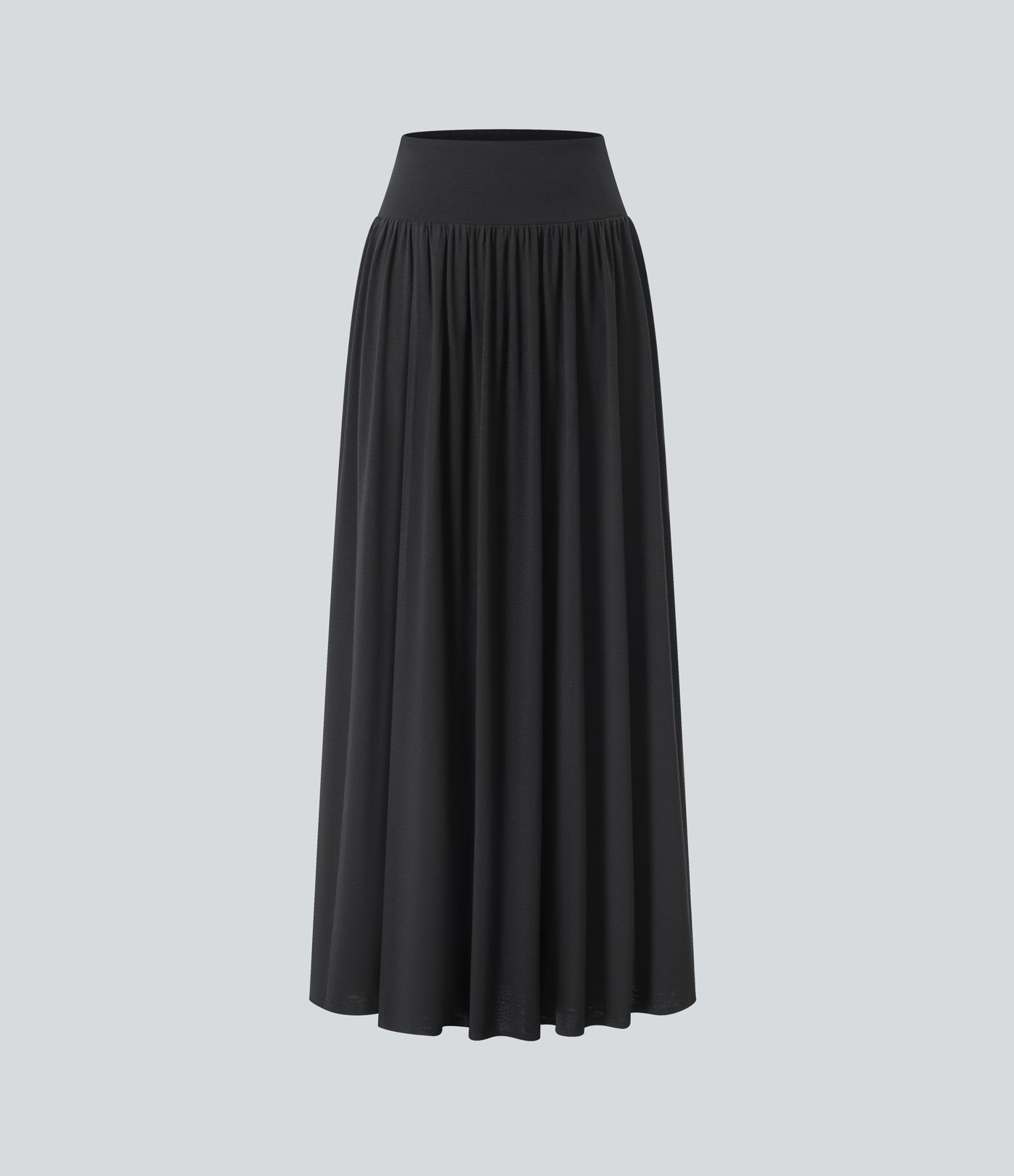 High Waisted 2-in-1 Flowy Maxi Casual Skirt