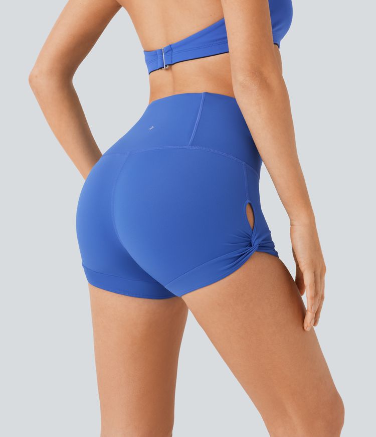 SoftlyZero™ High Waisted Pocket Cut Out Yoga Biker Shorts 2.5''-UPF50+