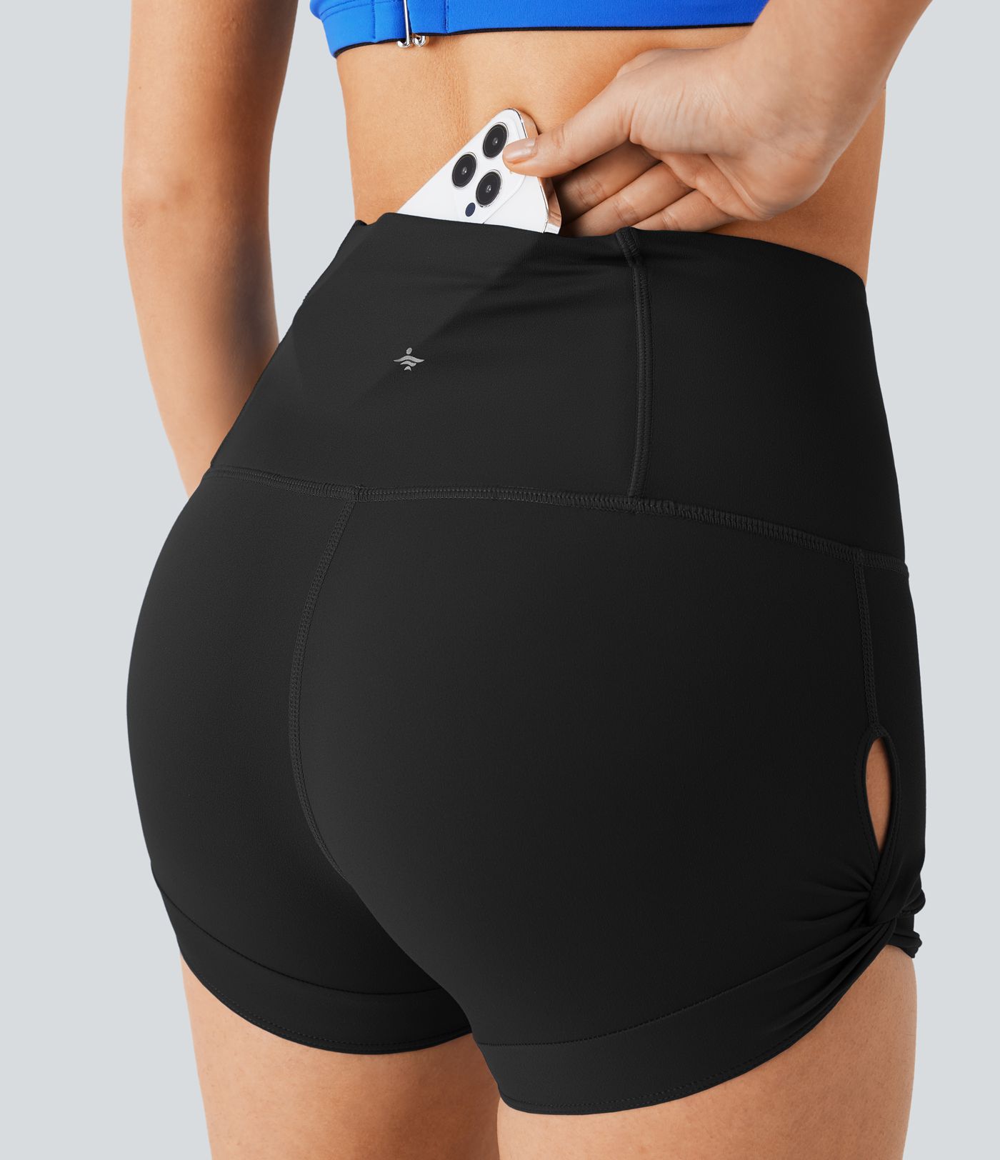 SoftlyZero™ High Waisted Pocket Cut Out Yoga Biker Shorts 2.5''-UPF50+