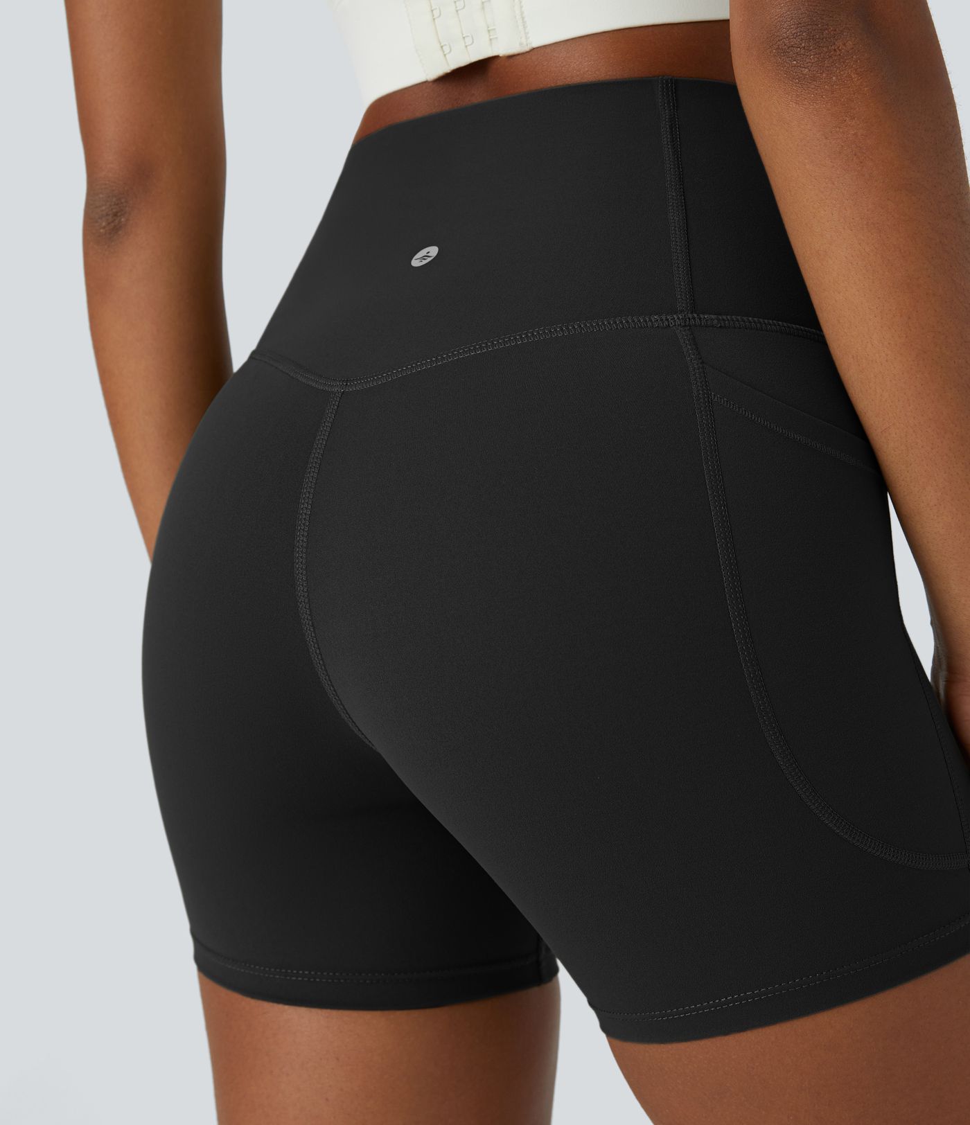 Halara UltraSculpt™ High Waisted Tummy Control Side Pocket Shaping Women Gym Running Biker Shorts 5''