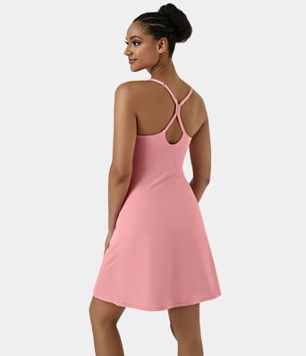 SoftlyZero™ Airy Cut Out 2-in-1 Pocket Cool Touch Longer Active Dress-UPF50+