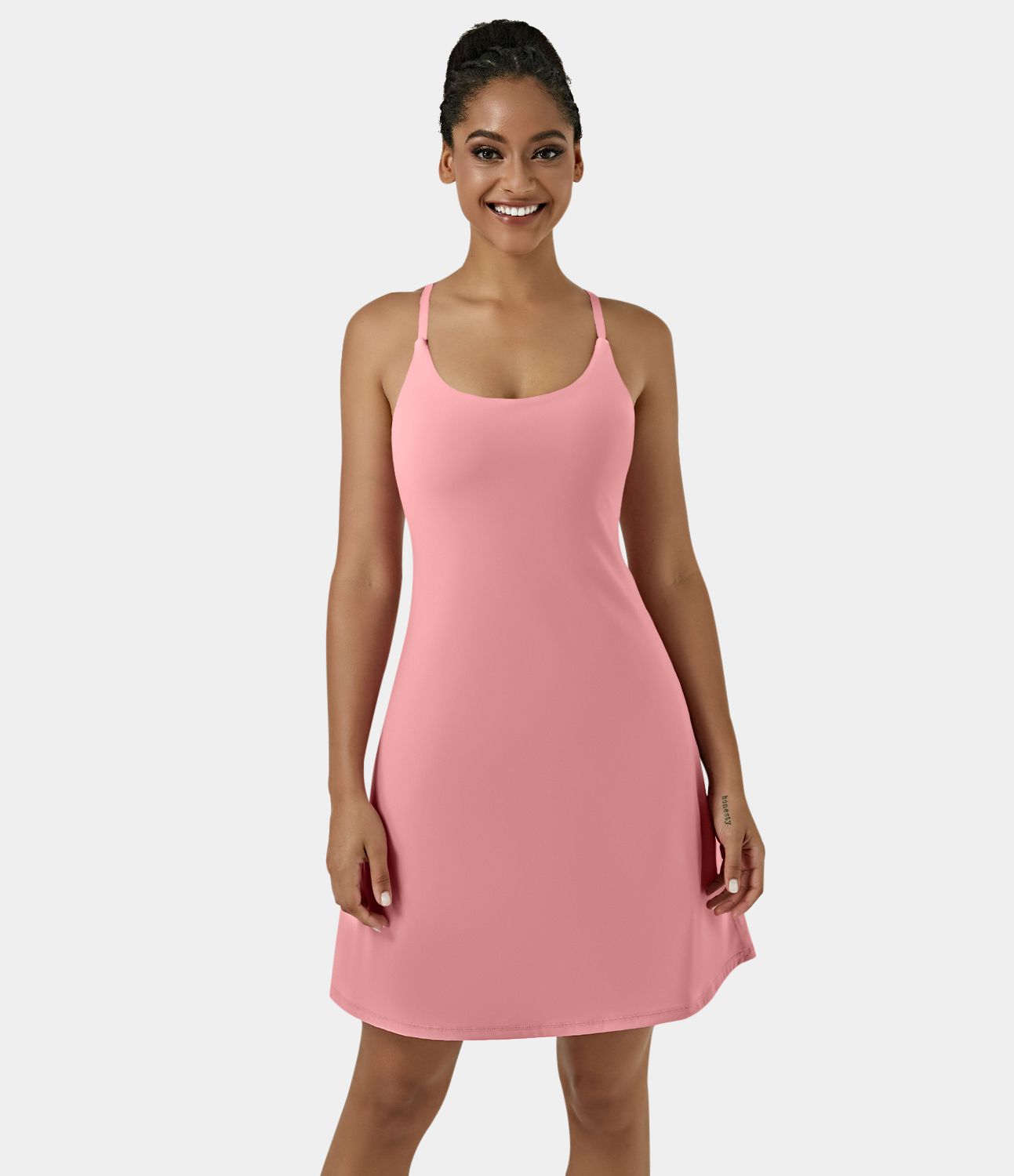 SoftlyZero™ Airy Cut Out 2-in-1 Pocket Cool Touch Longer Active Dress-UPF50+