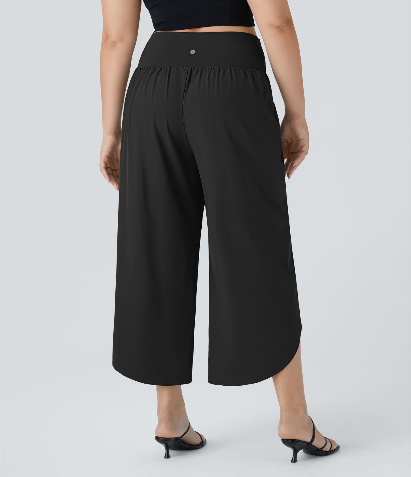 Breezeful™ High Waisted Crossover Side Pocket Split Quick Dry Resort Plus Size Trousers