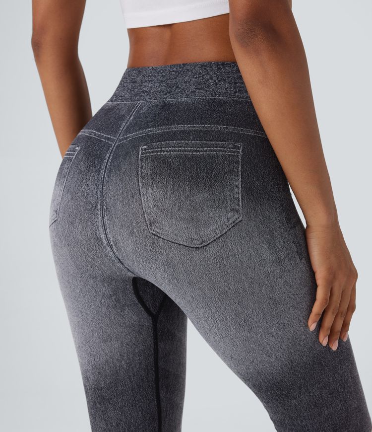 OneForm Seamless Flow High Waisted Denim Like Yoga Leggings
