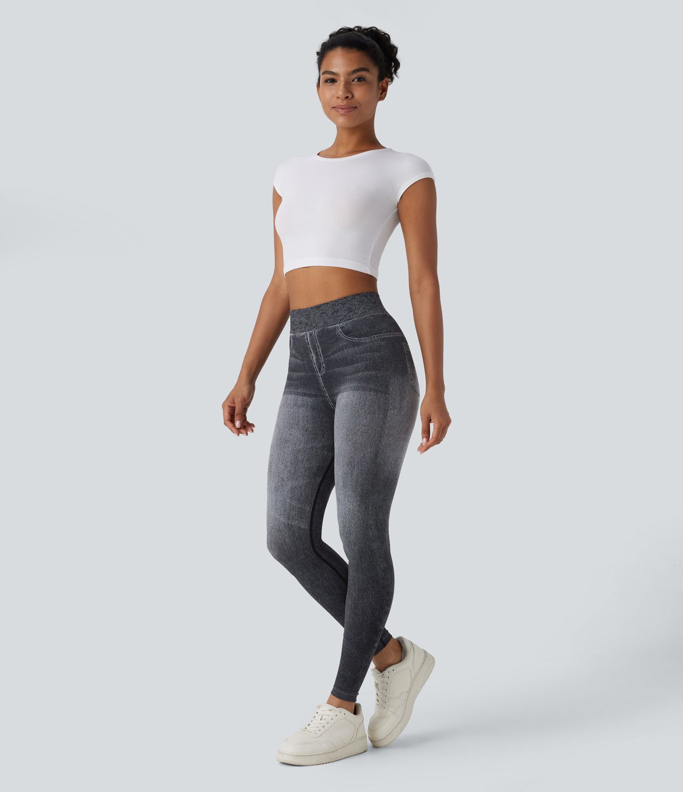 OneForm Seamless Flow High Waisted Denim Like Yoga Leggings