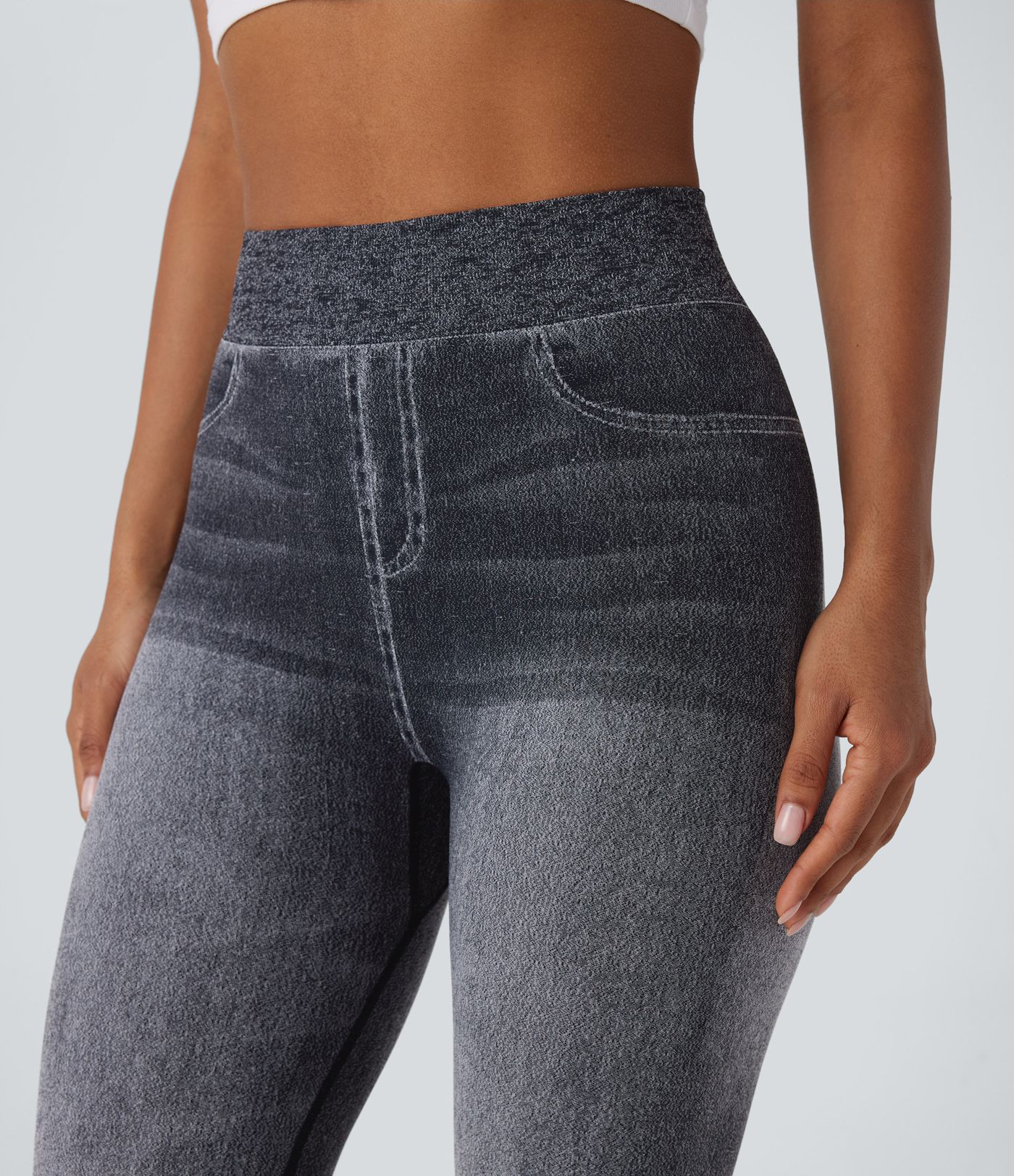 OneForm Seamless Flow High Waisted Denim Like Yoga Leggings