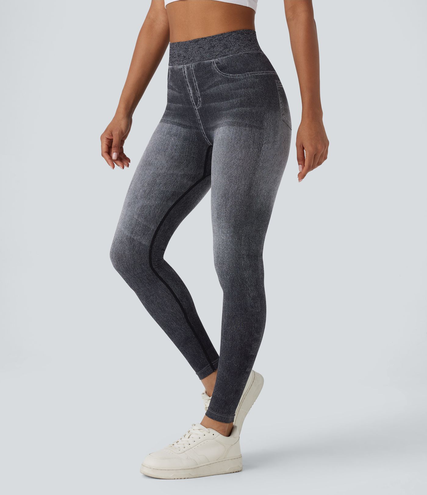 OneForm Seamless Flow High Waisted Denim Like Yoga Leggings