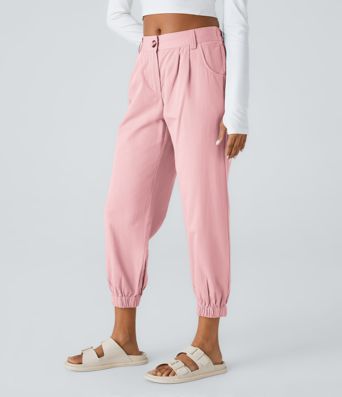 Mid Rise Casual Cotton Joggers with Pockets