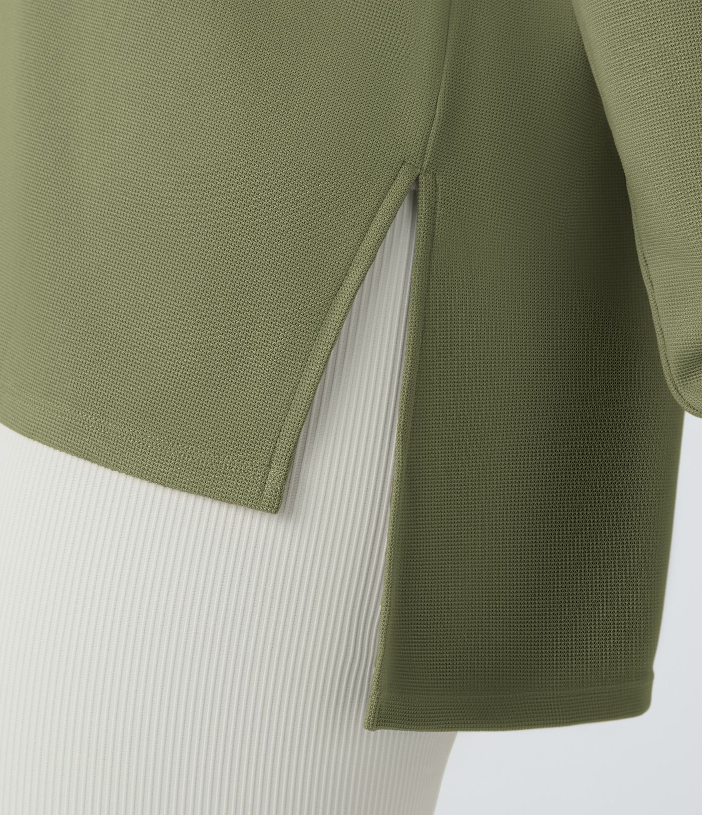 Front Thumb Hole Waffle Casual Sweatshirt