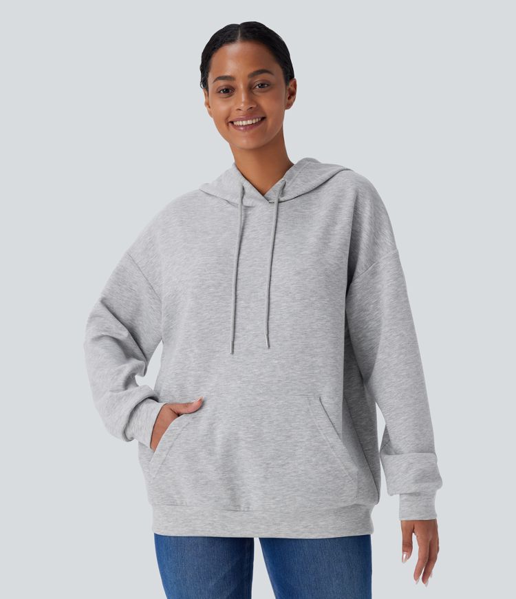Hooded Drawstring Long Sleeve Kangaroo Pocket Crossover Casual Sweatshirt Hooded Drawstring Long Sleeve Kangaroo Pocket Crossover Casual Sweatshirt