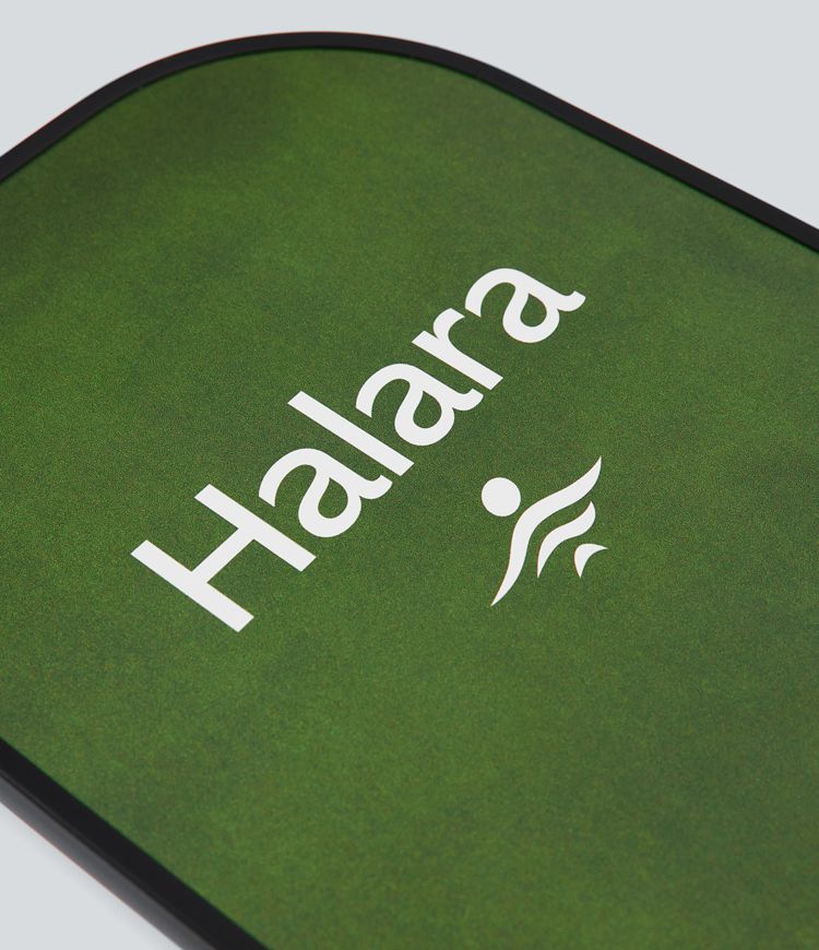 1 set Halara pala de pickleball de fibra de carbono con estampado de eslogan, con funda para pala, sin pelota